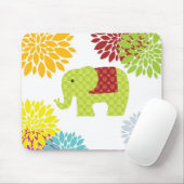 Hübscher farbiger Hippie Elephant Blume Power Mousepad (Mit Mouse)