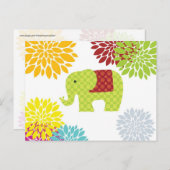 Hübscher farbiger Hippie Elephant Blume Power Postkarte (Vorne/Hinten)
