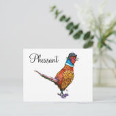 Hübscher Fasan Feiertagspostkarte (Stehend Vorderseite)