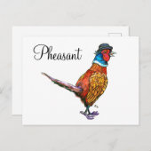 Hübscher Fasan Feiertagspostkarte (Vorne/Hinten)