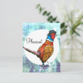 Hübscher Fasan Postkarte (Stehend Vorderseite)