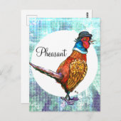 Hübscher Fasan Postkarte (Vorne/Hinten)