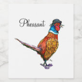 Hübscher Fasan Weinetikett (Einzelnes Label)