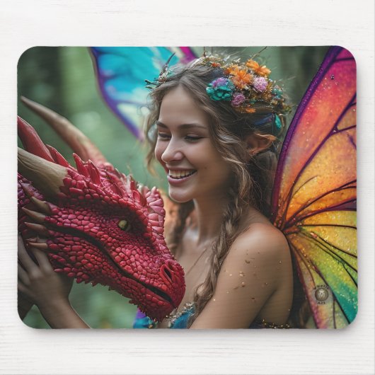 Hübscher Feen-Rotdrache Mousepad (Vorne)