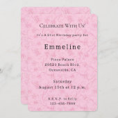 Hübscher feminininer rosa Blumengeburtstag Einladung (Vorne/Hinten)