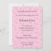 Hübscher feminininer rosa Blumengeburtstag Einladung (Vorderseite)