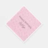 Hübscher feminininer rosa Blumengeburtstag Serviette (Ecke)
