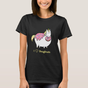 Hübscher Fett Einhorn Ess Sprinkle Doughnut T-Shirt