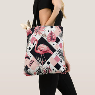 Hübscher Flamingo Geometrisch Tasche