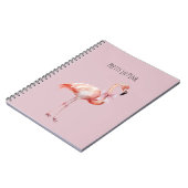 Hübscher Flamingo mit rosa Schleife Notizblock (Linke Seite)