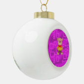 Hübscher Fliege Teddybär   Keramik Kugel-Ornament (Links)