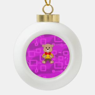 Hübscher Fliege Teddybär Keramik Kugel-Ornament