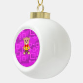 Hübscher Fliege Teddybär   Keramik Kugel-Ornament (Rechts)