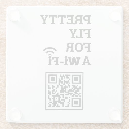 Hübscher Fliegen zum Herstellen einer Wifi-Prüfung Glasuntersetzer (Rückseite)