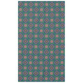 Hübscher Floral Rangoli auf Deep Blue Tablecloth Tischdecke (Vorderseite)