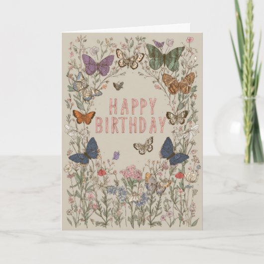 Hübscher florale Geburtstag Karte (Vorderseite)