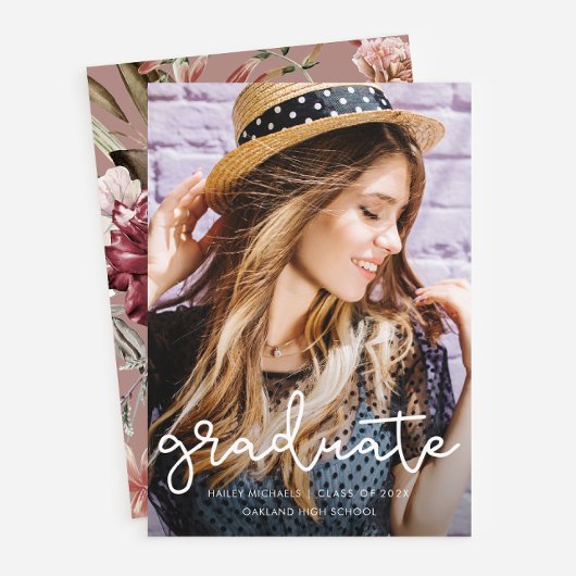 Hübscher floraler Abschluss Dusty Rose Foto Ankündigung