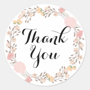Hübscher floraler Kranz Danke Sticker