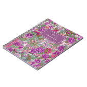 Hübscher floraler Muster Magenta Name Notizblock (Linke Seite)