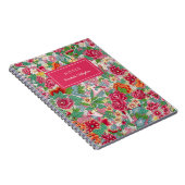 Hübscher floraler Muster Magenta Name Notizblock (Rechte Seite)