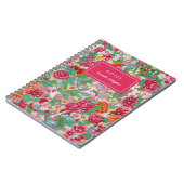 Hübscher floraler Muster Magenta Name Notizblock (Linke Seite)