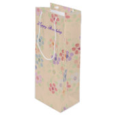 Hübscher Flower Wine Bag Geschenktüte Für Weinflaschen (Vorderseite Schrägansicht)