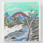 Hübscher Fluss Steinuntersetzer (Vorderseite)