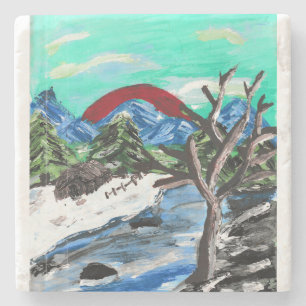 Hübscher Fluss Steinuntersetzer