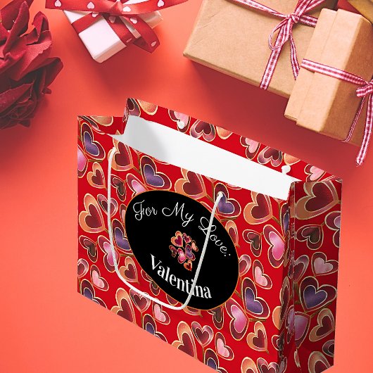 Hübscher Foil Stack Doppelherz Lollipops Große Geschenktüte