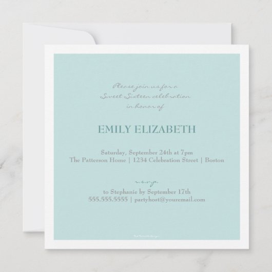 Hübscher FotoCollage im Schwenk Sweet 16 Einladung (Rückseite)