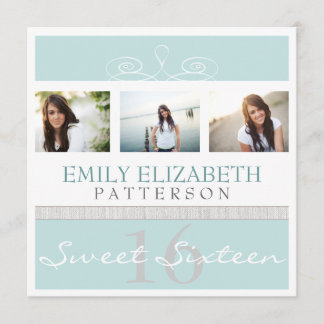 Hübscher FotoCollage im Schwenk Sweet 16 Einladung