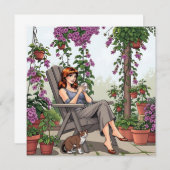 Hübscher Frauenkaffee, Ihr Hund und Pflanze (Vorne/Hinten)