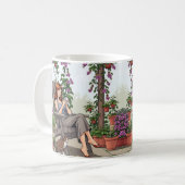 Hübscher Frauenkaffee, Ihr Hund und Pflanze Kaffeetasse (Vorderseite Links)