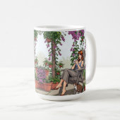 Hübscher Frauenkaffee, Ihr Hund und Pflanze Kaffeetasse (VorderseiteRechts)