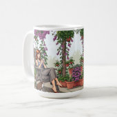 Hübscher Frauenkaffee, Ihr Hund und Pflanze Kaffeetasse (Vorderseite Links)