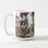 Hübscher Frauenkaffee, Ihr Hund und Pflanze Kaffeetasse (Links)