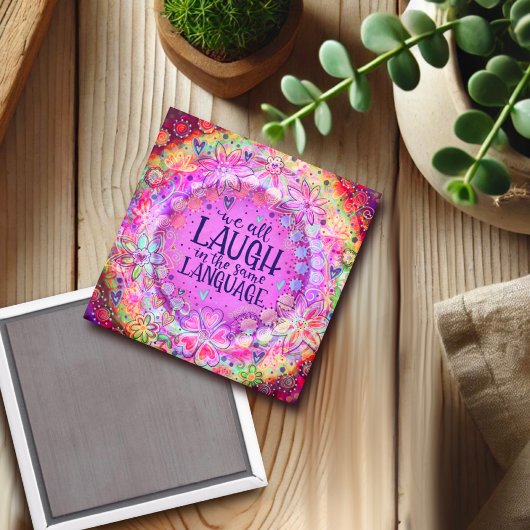 Hübscher Freudness-Spaß lacht die gleiche Sprache Magnet