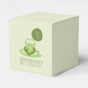 Hübscher Frosch Geburtstag Grüner Ballon Danke  Geschenkschachtel