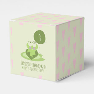 Hübscher Frosch Geburtstag Grüner Ballon Danke Her Geschenkschachtel