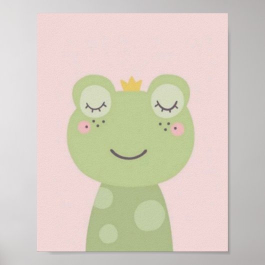 Hübscher Frosch. Rosa Hintergrund. Poster (Vorne)