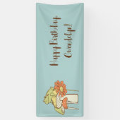 Hübscher Frosch und Pilze Personalisiert Banner (Vertikal)