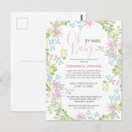 Hübscher Frühjahrsflorentücher mit E-Mail Postkarte (Vorne/Hinten)
