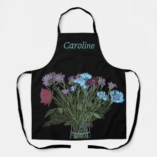 Hübscher Frühling Blume + Individuelle Name für si Schürze