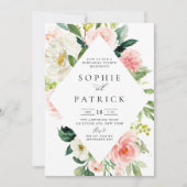 Hübscher Frühling Blumenrahmen Probe Abendessen Einladung (Vorderseite)