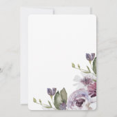 Hübscher Frühling Blumenviolett Blumen Taufe Einladung (Rückseite)