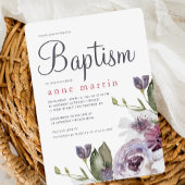 Hübscher Frühling Blumenviolett Blumen Taufe Einladung