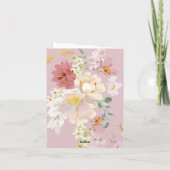 Hübscher Frühling Floral Wasserfarbe glückliche Os Karte (Rückseite)