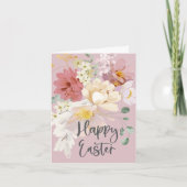 Hübscher Frühling Floral Wasserfarbe glückliche Os Karte (Vorderseite)