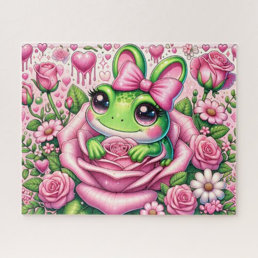 Hübscher Frühling Frosch Puzzle (Horizontal)