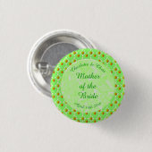 Hübscher Frühling Hochzeit Apfelblüte und Äpfel Button (Vorne & Hinten)